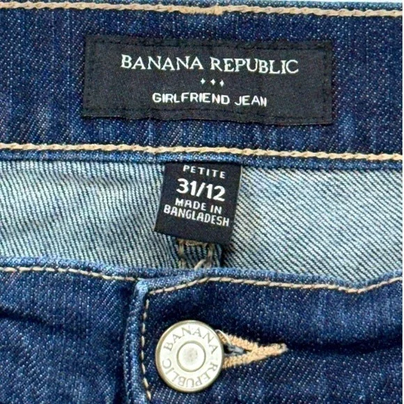 Banana Republic Girlfriend Jeans Women's Size‎ 31 / 12 Medium Wash Stretch Denim - Picture 4 of 8